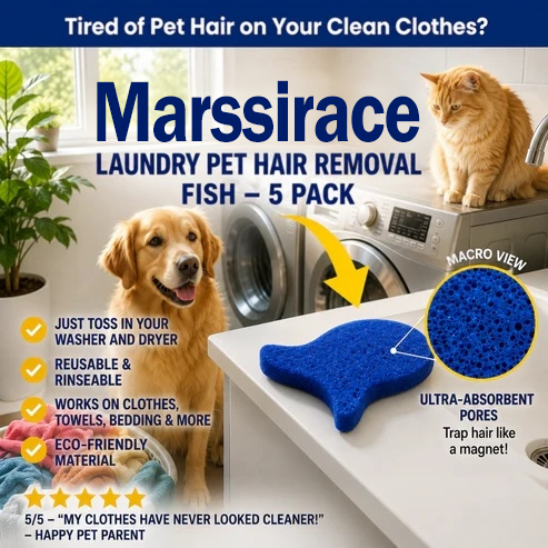 💦 Laundry Pet Hair Removal Fish - 5 Pack