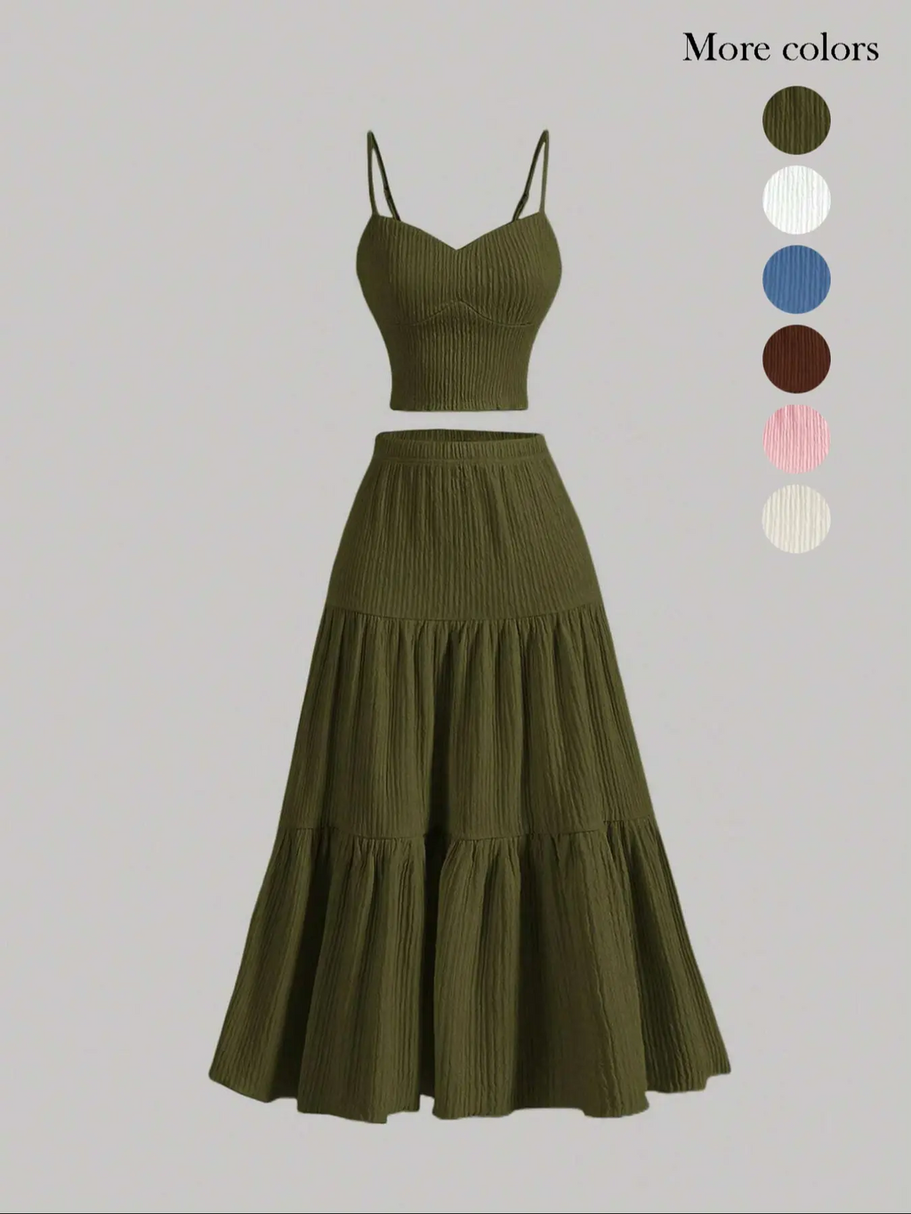Women's Textured Two-Piece Maxi Skirt Set