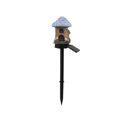 Solar Fairy-Tale Mushroom Cottage Garden Light