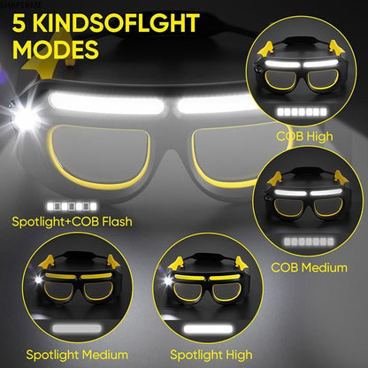 🔦 LED Glasses Headlamp | Hands-Free Wearable Light(Includes Free Sunglass Lenses🕶️)