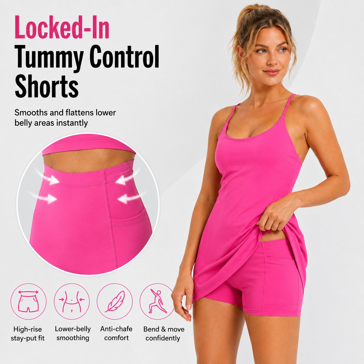 Free-Flow 3-in-1 Tummy Control Athletic Dress