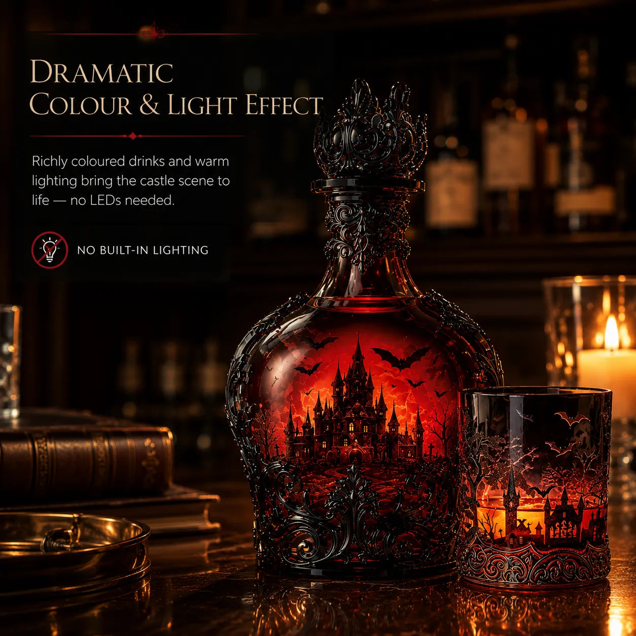 🔥Last Day 49% OFF - 🦇🍺Gothic Vampire Castle Whisky Decanter & Tumbler(📦Buy 2 Free Shipping)