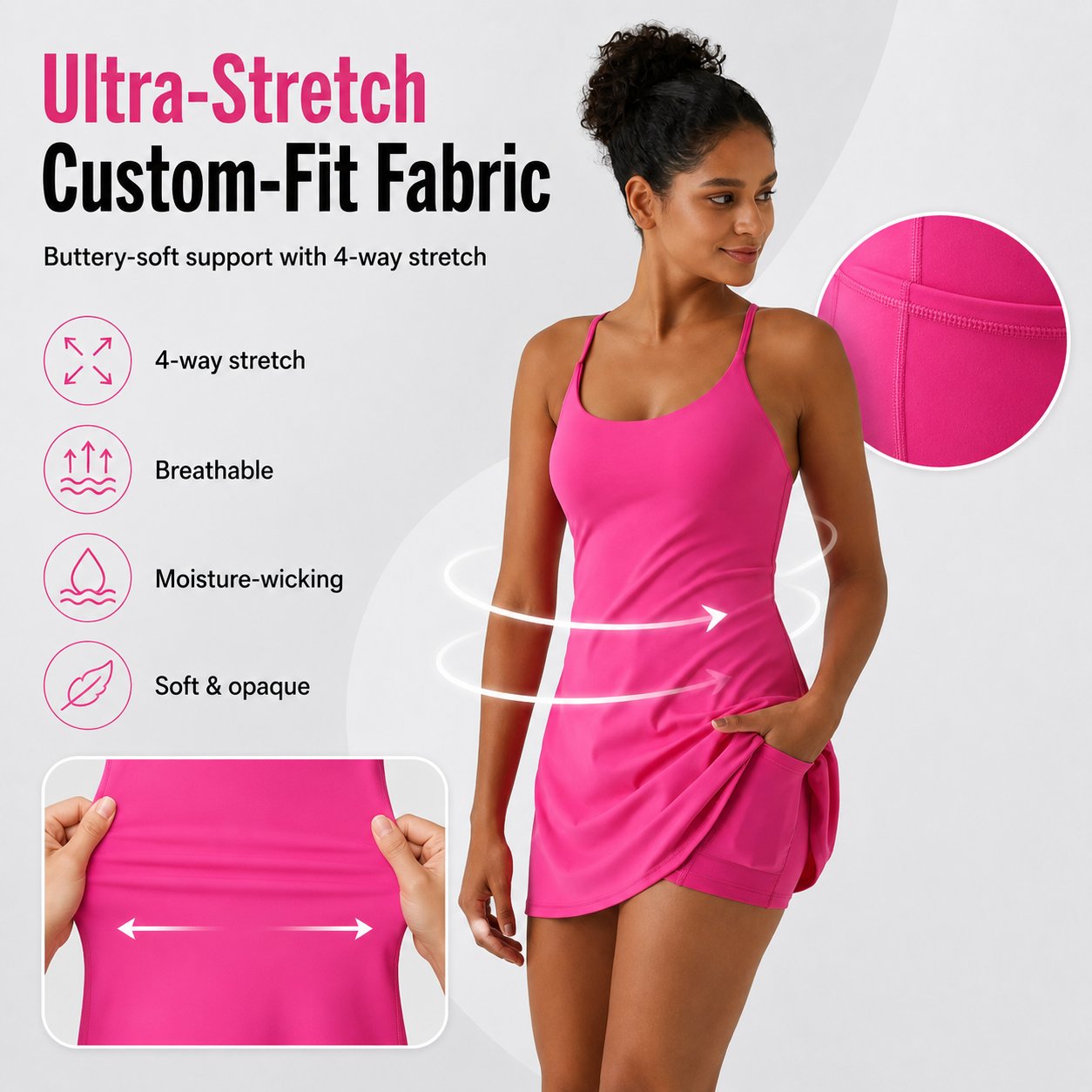 Free-Flow 3-in-1 Tummy Control Athletic Dress