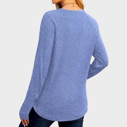 Women's Tunic Top Long Sleeve Round Neck with Thumb Holes