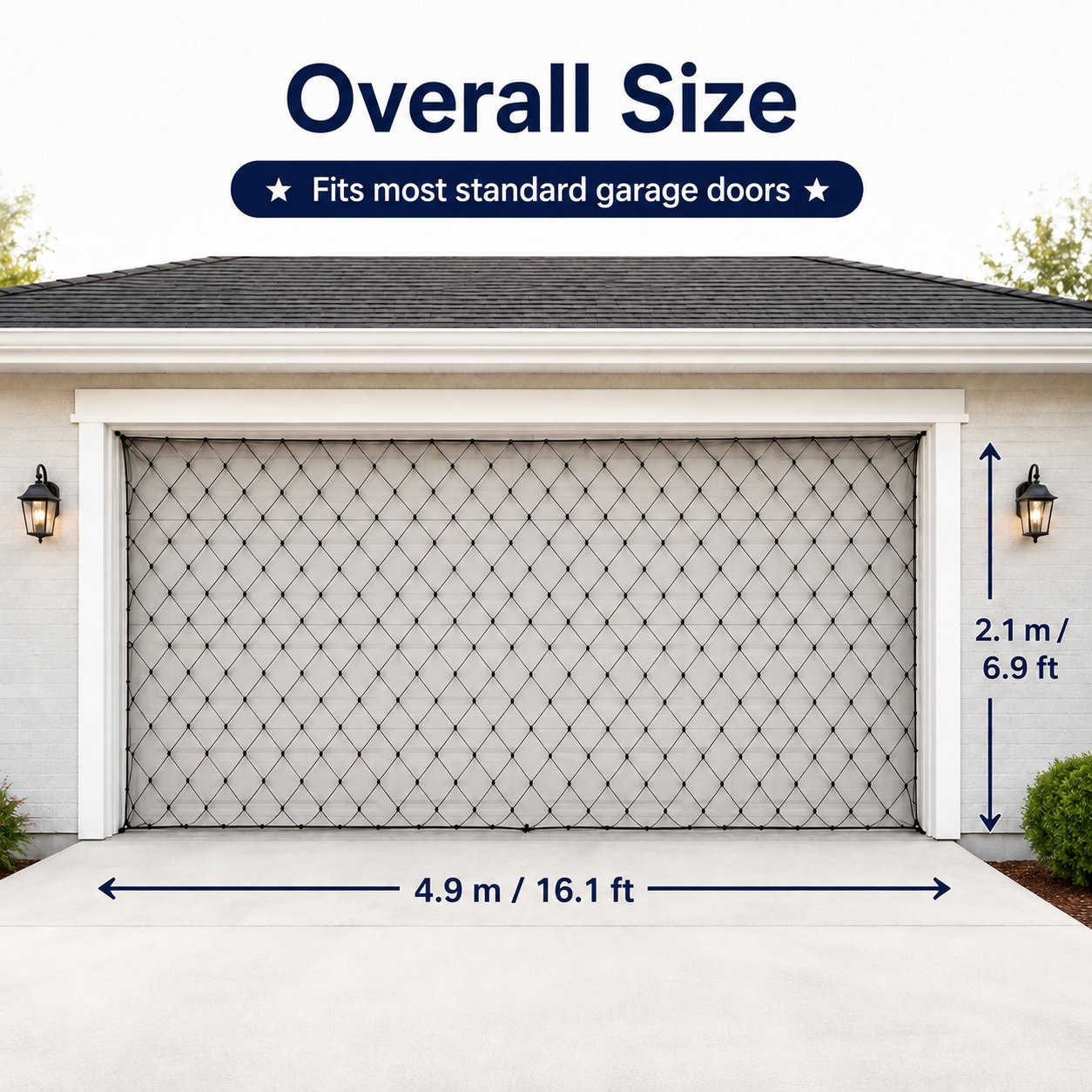 🇺🇸 4th Of July Garage Flag Net Lights📏16.1 ft × 6.9 ft