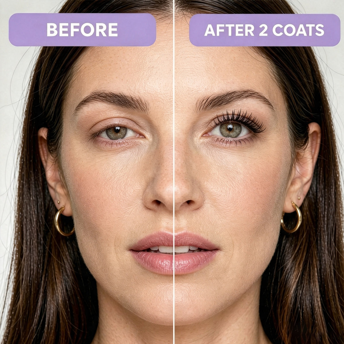 Longer fuller looking mature lashes after applying mascara