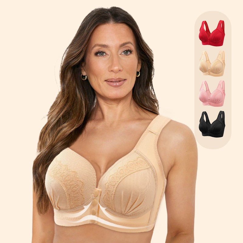 Front Button Breathable Skin-Friendly Cotton Bra