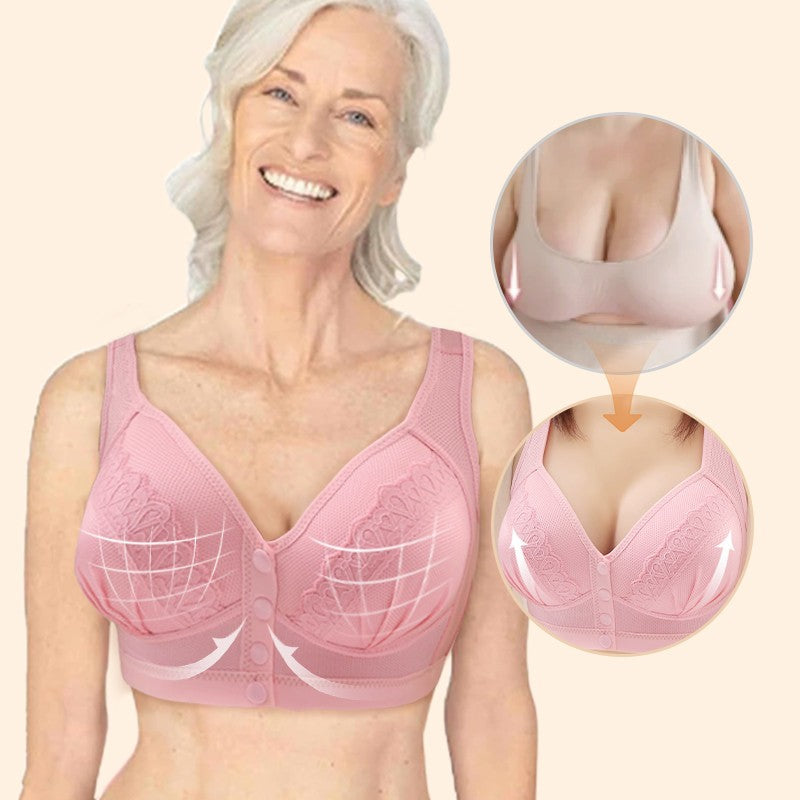 Front Button Breathable Skin-Friendly Cotton Bra
