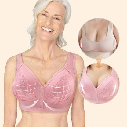 Front Button Breathable Skin-Friendly Cotton Bra