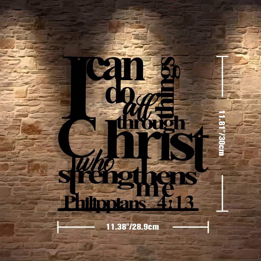 Christianartworkshop Philippians 4:13 I Can Do All Things Metal Wall Decor: Christ’s Strength for Your Walls