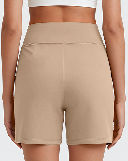 Women's High-Waisted Athletic Bermuda Shorts with Pockets – Running, Yoga, Summer Casual Activewear