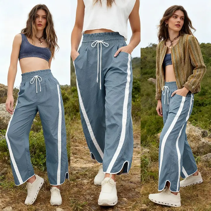 Women's Loose Barrel Pants Quick Dry Lightweight Hiking with Pockets