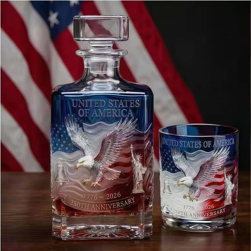 USA 250th Anniversary Commemorative Glass