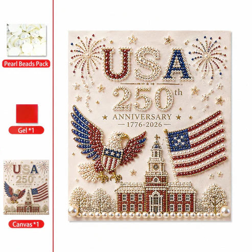 🔥LAST DAY 50% OFF - 🇺🇸 USA 250th Anniversary DIY Pearl Painting Kit ✨❤️‍🔥