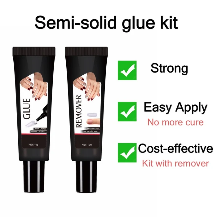 Semi solid glue Upgrade Super Strong Quick drying with remover kit