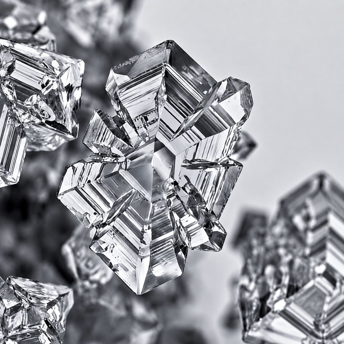 Close-up of a clear crystalline surface