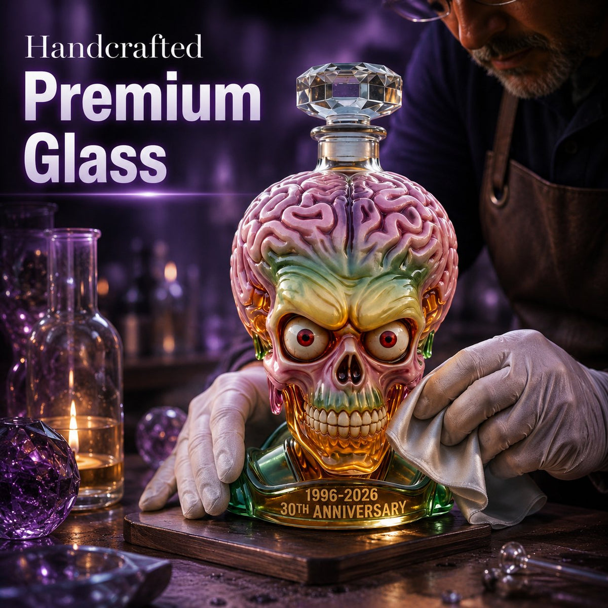 👽Alien Skull Glass Liquor Decanter
