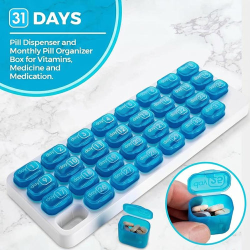 31-Day Detachable Monthly Pill Organizer