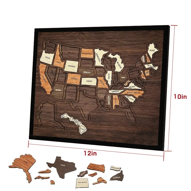 us Wooden USA Travel Map Puzzle🧩A Stylish Way to Track Your Journey & Memories
