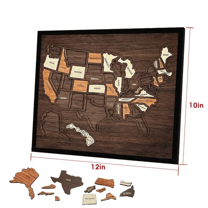 us Wooden USA Travel Map Puzzle🧩A Stylish Way to Track Your Journey & Memories