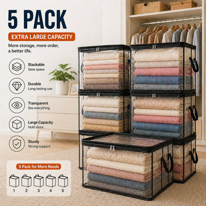 🔥Limited TimePromotion 50% OFF 📦Large Heavy-Duty Thick Plastic Clear Storage Bag for Clothes, Moving & Storage