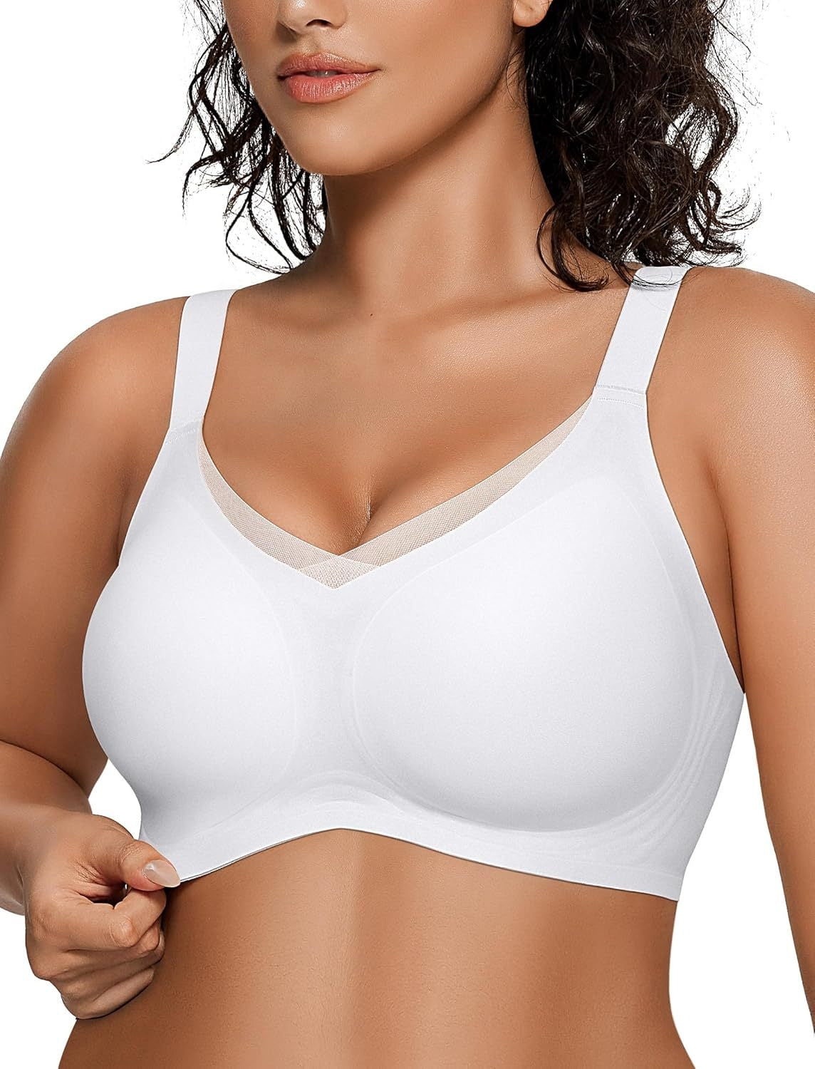 Womens Wireless Bras V Mesh Comfortable Bralette Supportive
