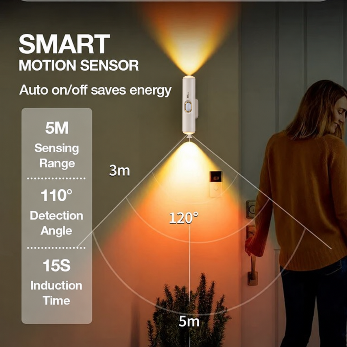 ✨ Magnetic Smart Motion Sensor with RGB Lighting – Customizable Ambience 🌈💡