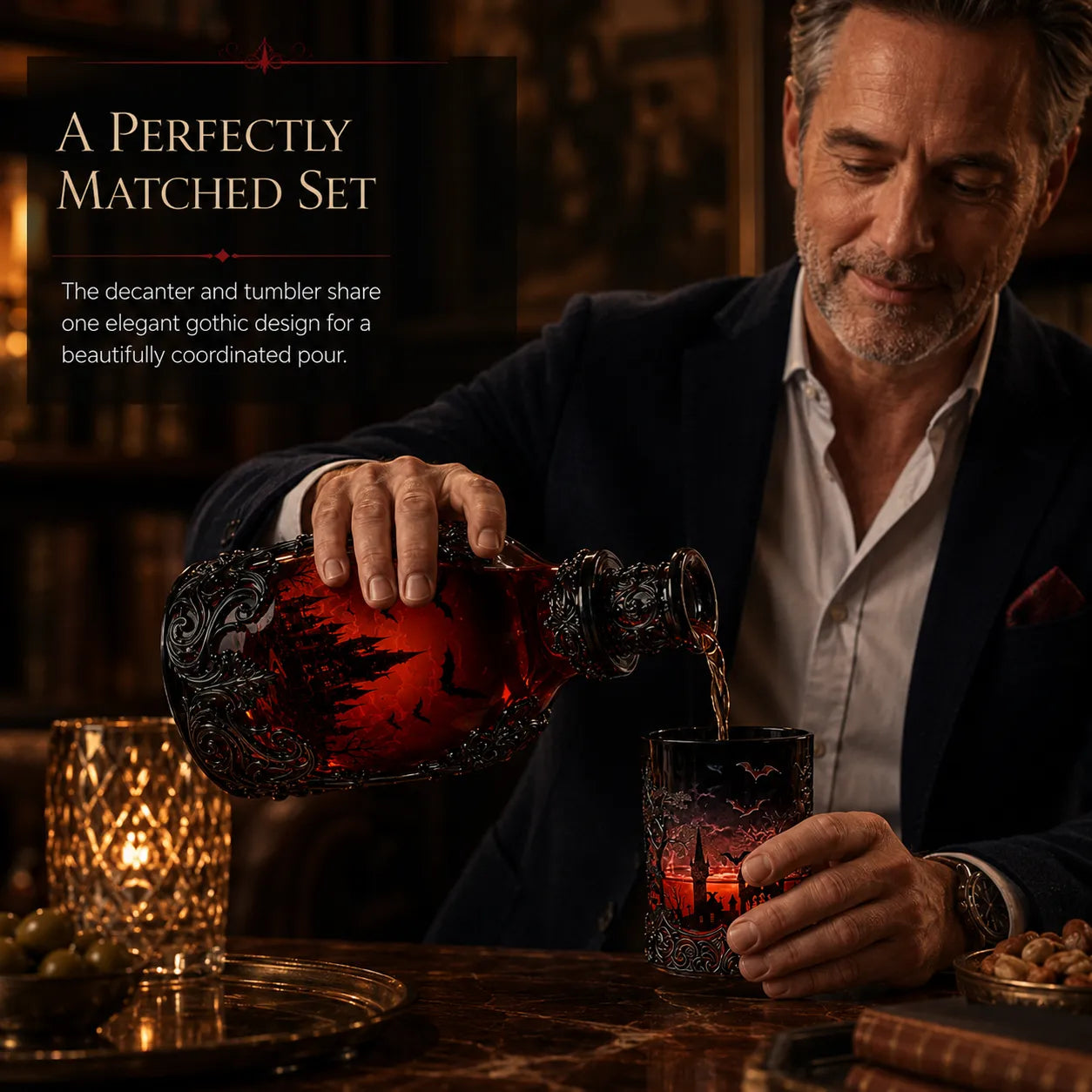 🔥Last Day 49% OFF - 🦇🍺Gothic Vampire Castle Whisky Decanter & Tumbler(📦Buy 2 Free Shipping)