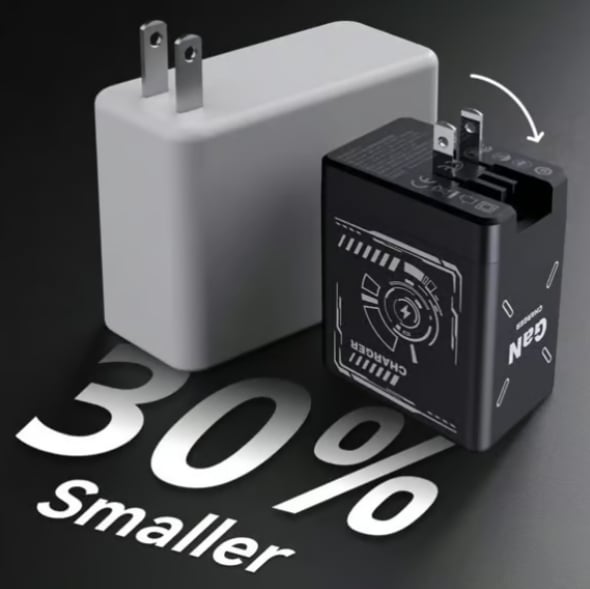 2-in-1 GaN Marssirace 3.0  Charger with Retractable Cables