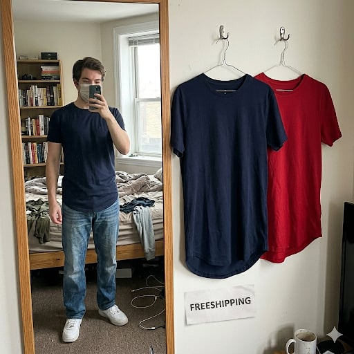 ✨Mens 3 Pack Hipster Hip Hop Longline Crewneck T-Shirt, Menswear Casual T-shirt Tops