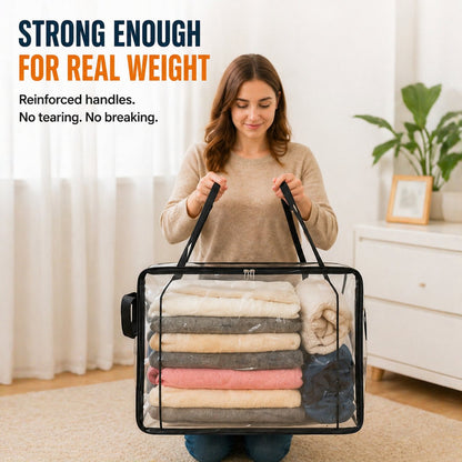 🔥Limited TimePromotion 50% OFF 📦Large Heavy-Duty Thick Plastic Clear Storage Bag for Clothes, Moving & Storage