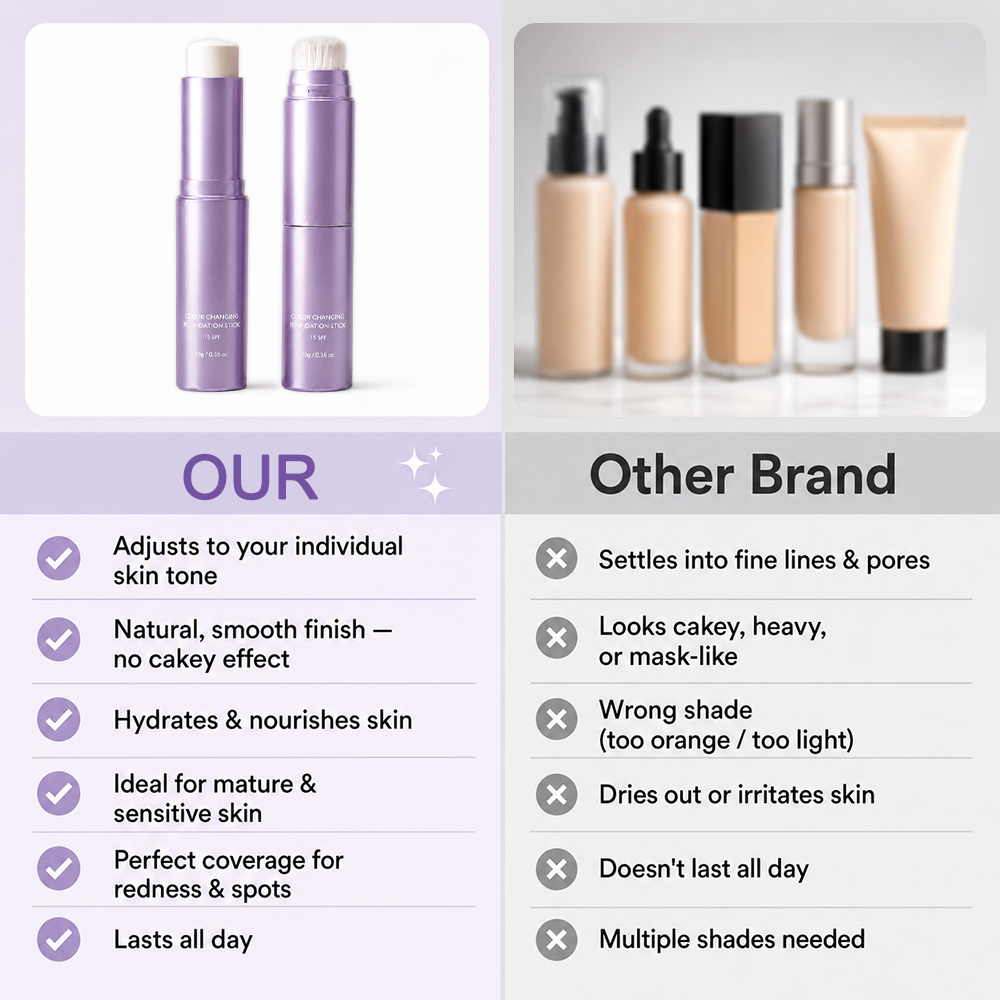 Foundation stick product comparison graphic