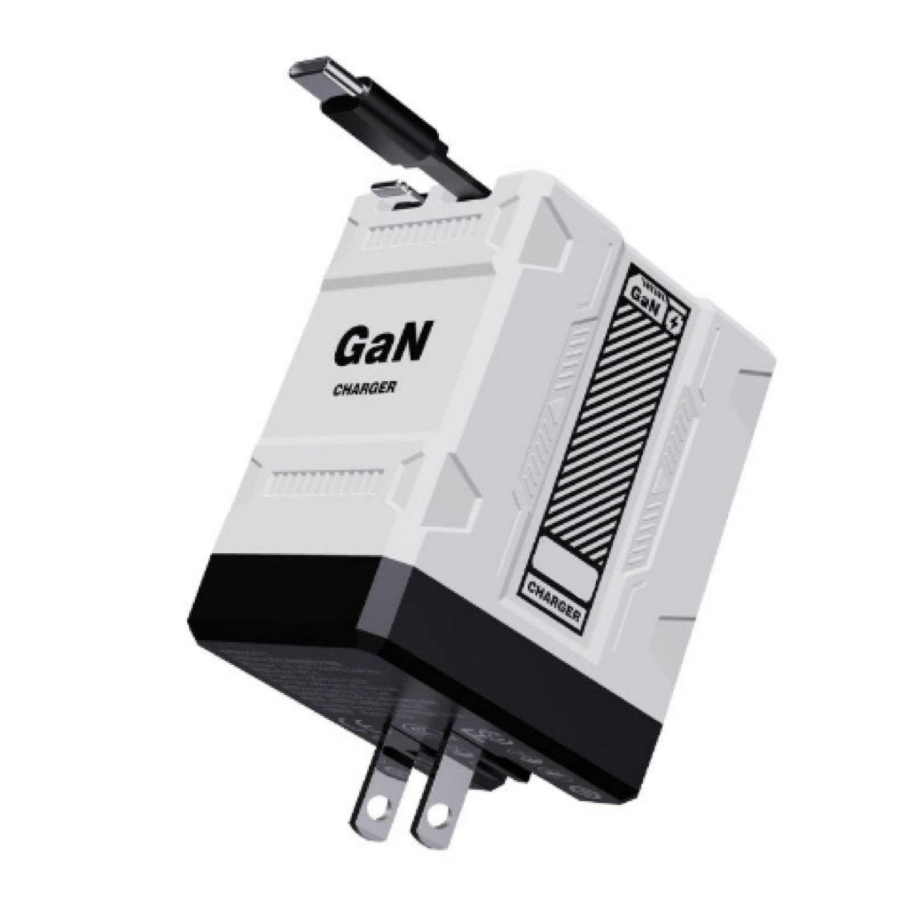 2-in-1 GaN Marssirace 3.0  Charger with Retractable Cables