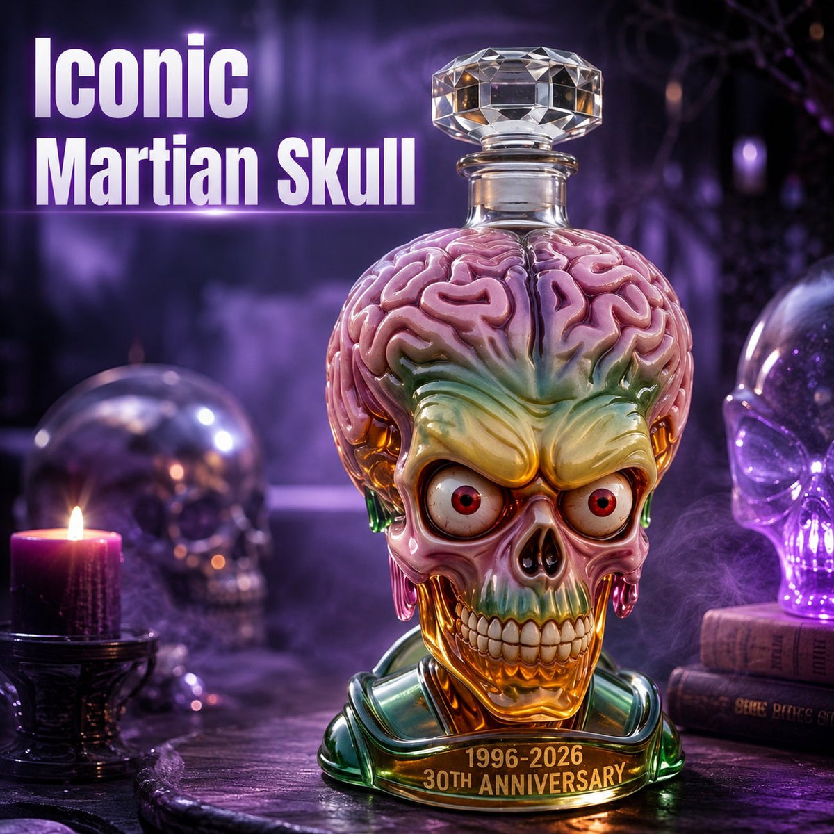 👽Alien Skull Glass Liquor Decanter