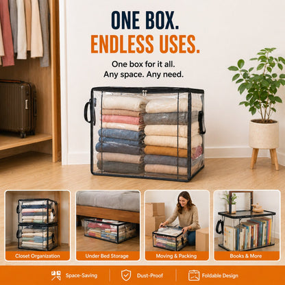 🔥Limited TimePromotion 50% OFF 📦Large Heavy-Duty Thick Plastic Clear Storage Bag for Clothes, Moving & Storage