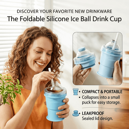🧊 Foldable Silicone Ice Ball Drink Cup