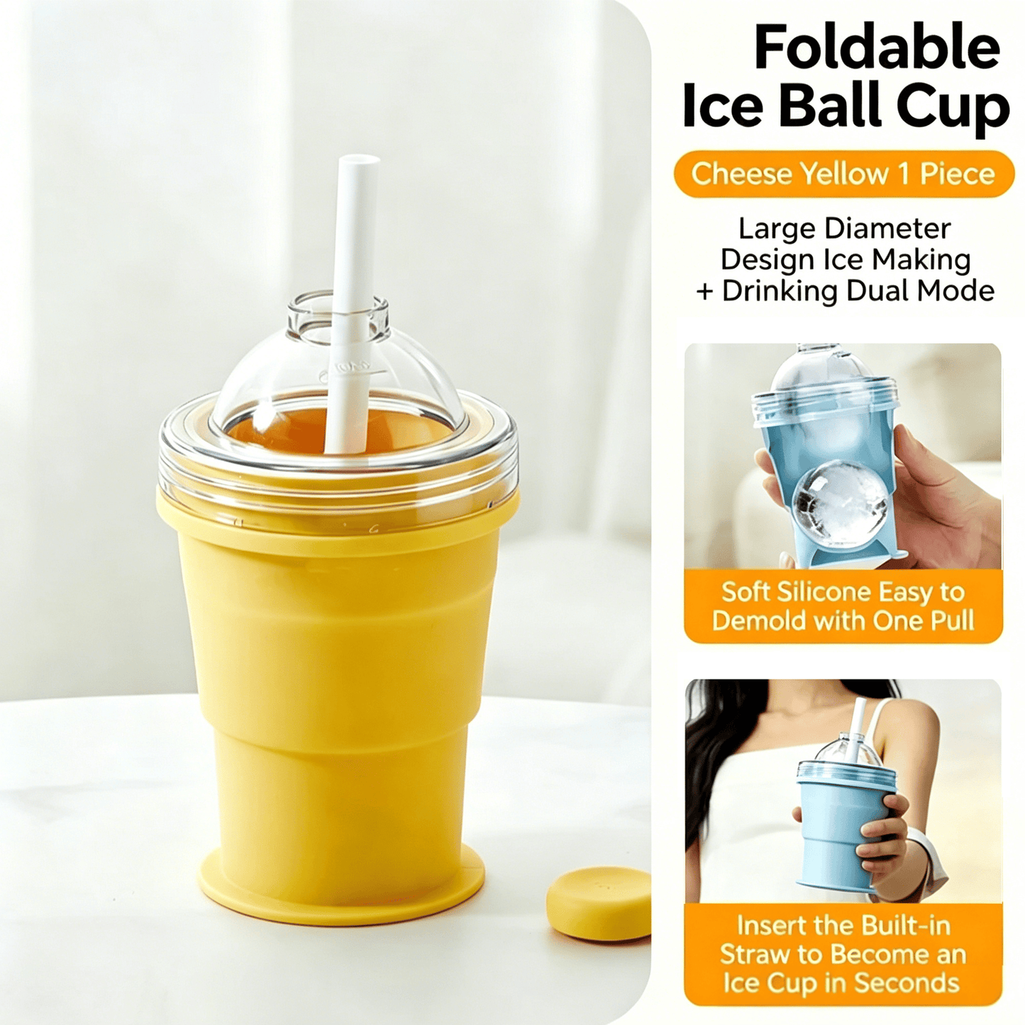 🧊 Foldable Silicone Ice Ball Drink Cup