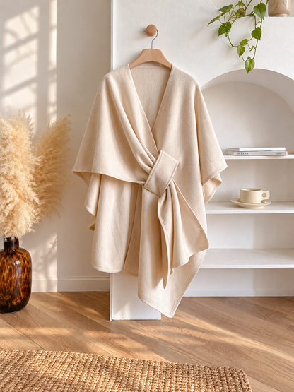Women's Elegant Wrap Shawl with Belt