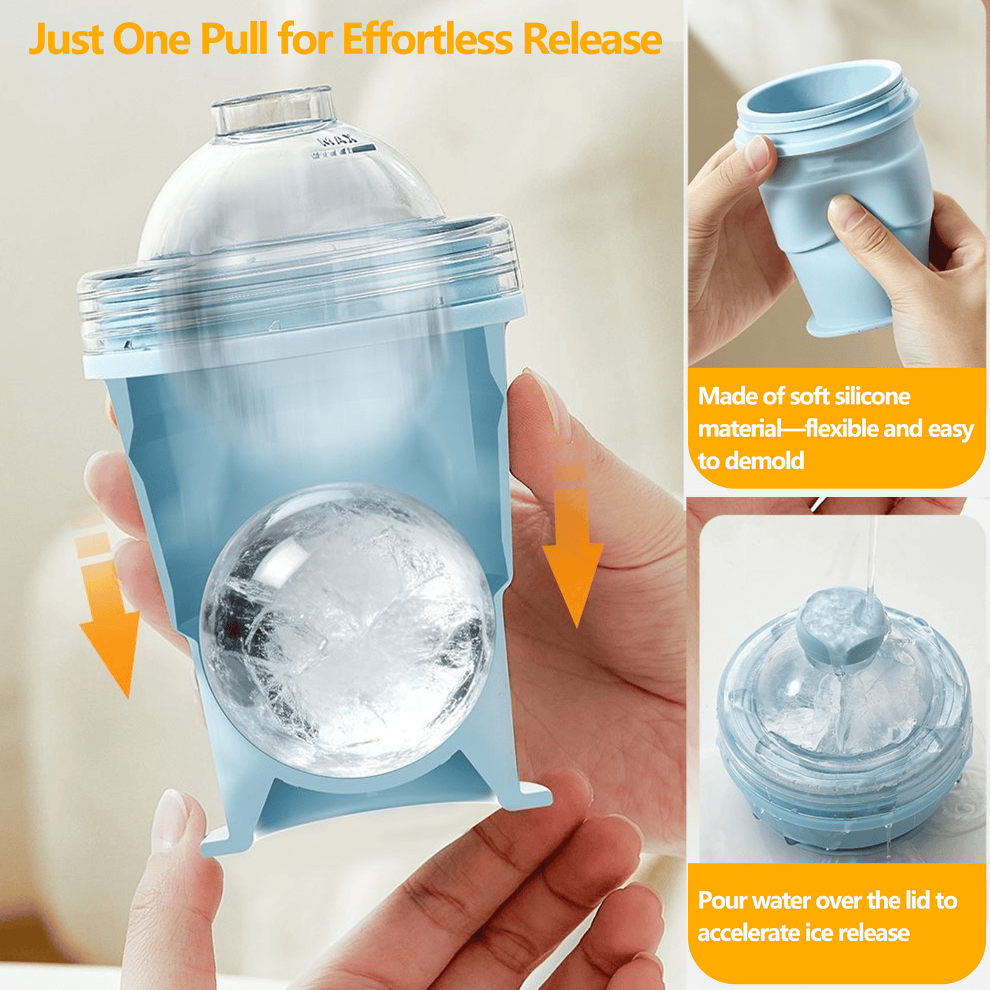🧊 Foldable Silicone Ice Ball Drink Cup