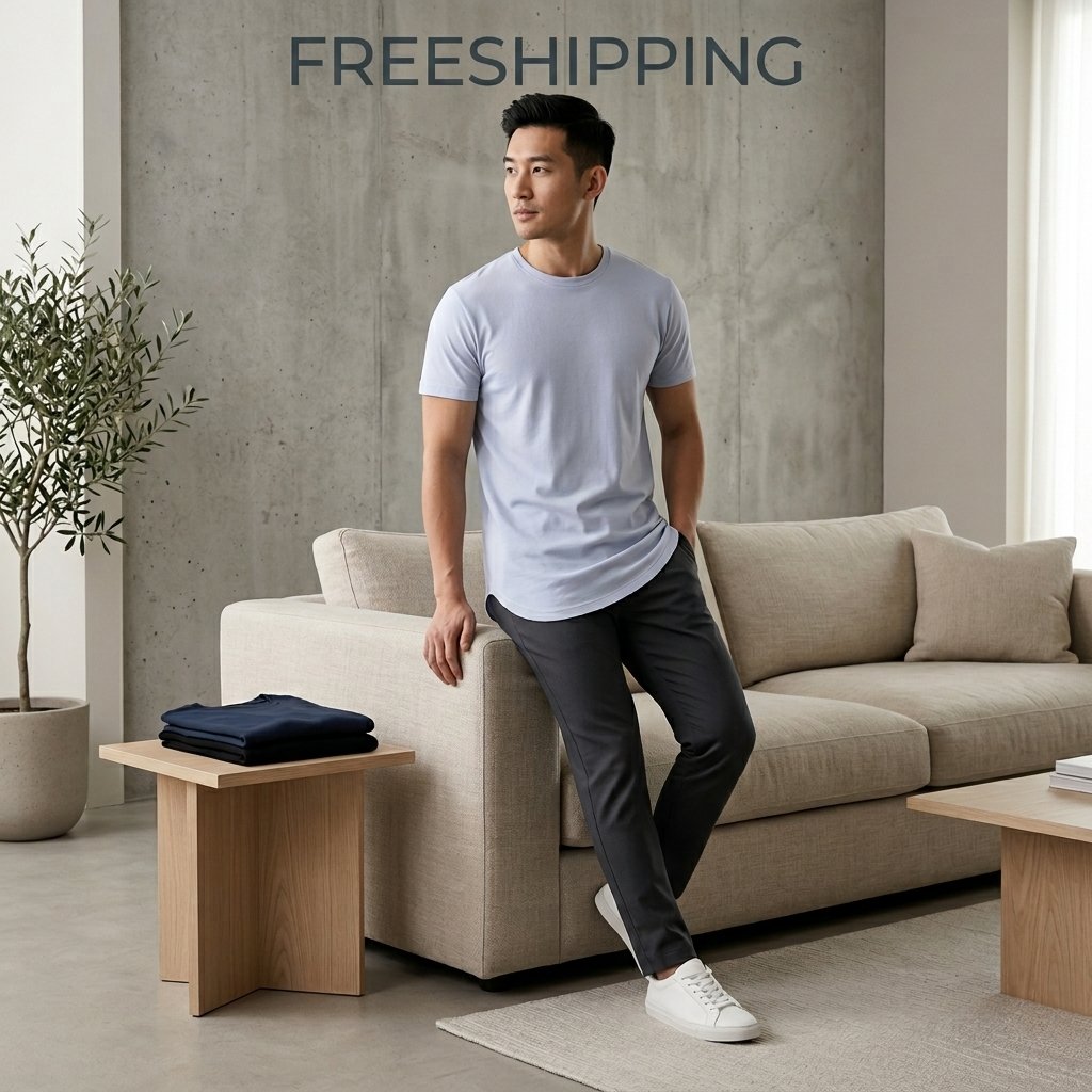 ✨Mens 3 Pack Hipster Hip Hop Longline Crewneck T-Shirt, Menswear Casual T-shirt Tops