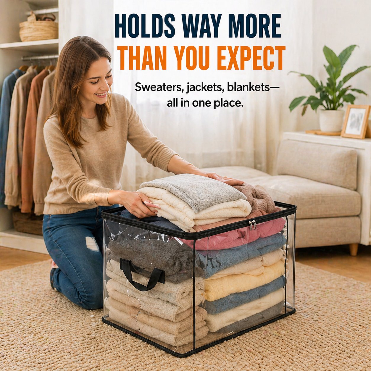 🔥Limited TimePromotion 50% OFF 📦Large Heavy-Duty Thick Plastic Clear Storage Bag for Clothes, Moving & Storage