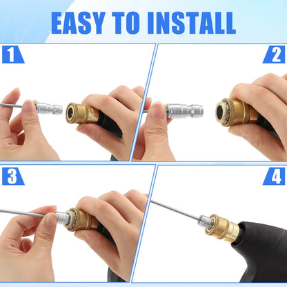 Heavy Duty Hose High-Pressure Washer Spray Nozzle Kit for Drum Washing Machine & AC 4 Pack Straight/Side Spray Nozzles 7cm & 22.5cm 40° Tips 1-2GPM