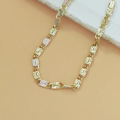 14K Gold Tri-Color Mariner Link Bracelet for Women