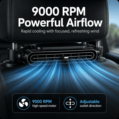 Portable Car Seat Cooling Fan, 9000RPM Fast Cooling