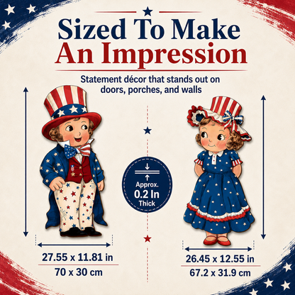 2-Piece Patriotic Wooden Hanging Door Signs