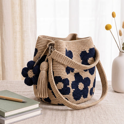 Handwoven Flower Bucket Bag