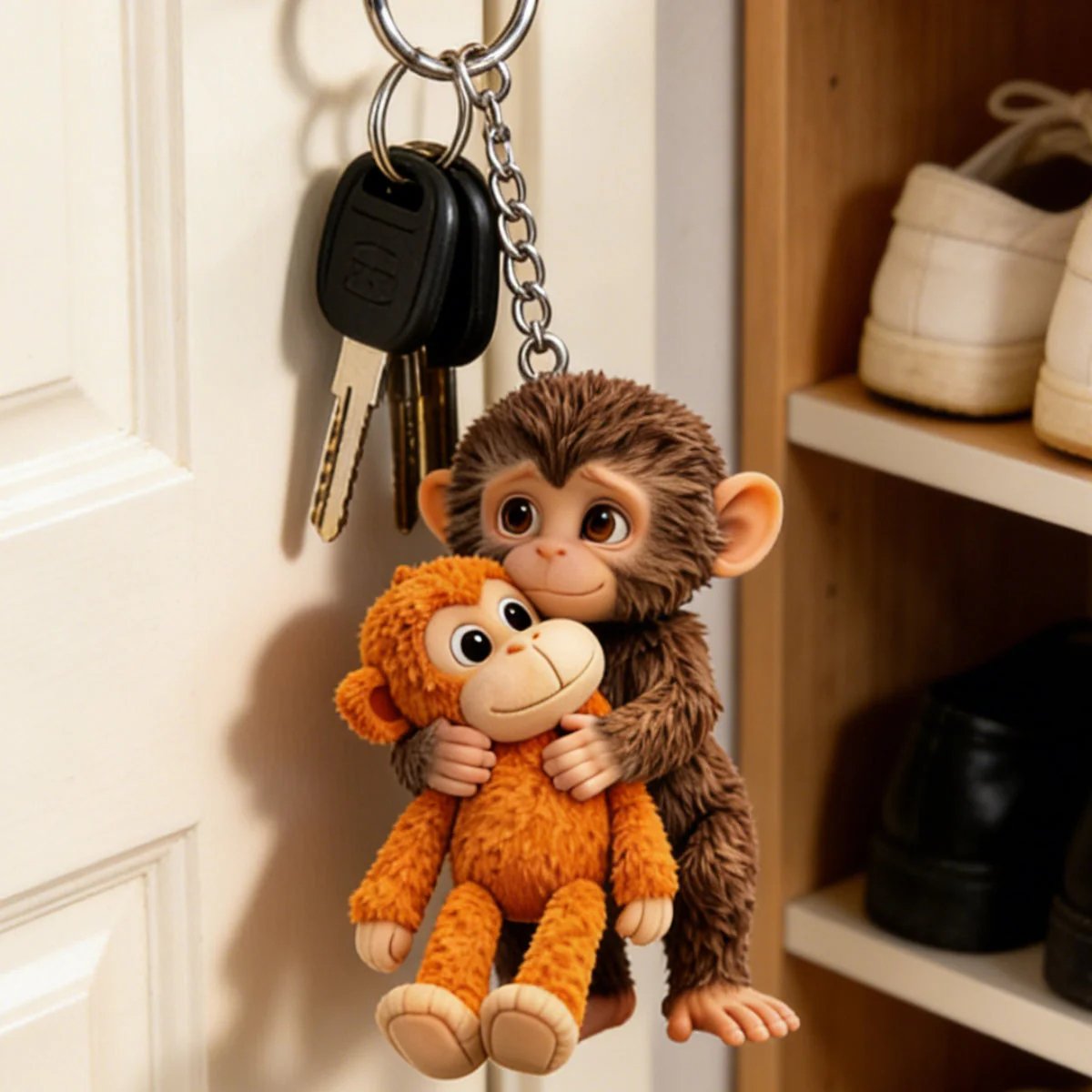 🔥Last Day 50% OFF - 🐵 3D Viral Punch Monkey Keychain 💕🎁Emotional Gift for Animal Lovers, Family, Friends, Loved Ones