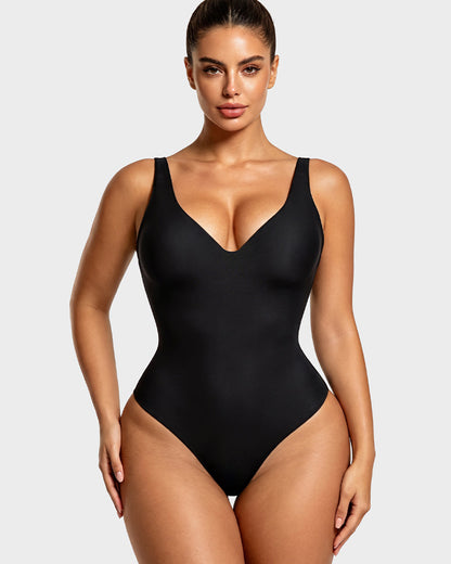 Deep V Shaping Thong Bodysuit