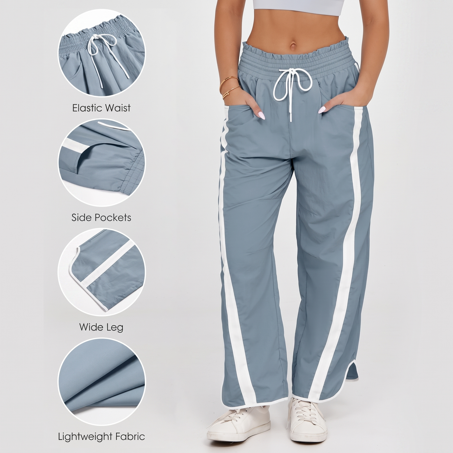 Women's Loose Barrel Pants Quick Dry Lightweight Hiking with Pockets