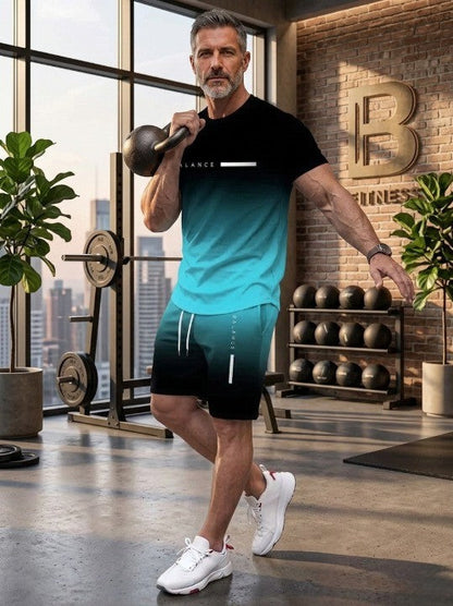 ⚡ Men's Gradient Fitness 2-Piece Set